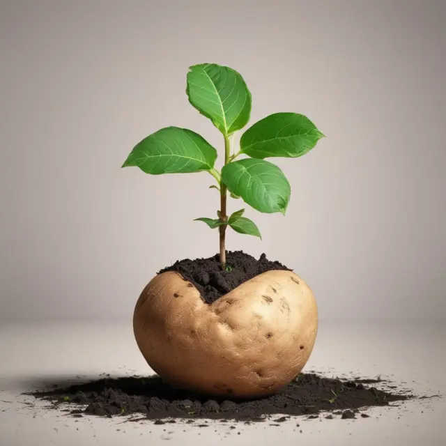 Image of a tree growing from a potato, representing the growth and opportunities available through alternative lending options for borrowers with lower credit scores