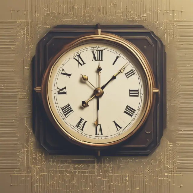 Golden clock hands pointing to stock ticker symbol - GTW order illustration
