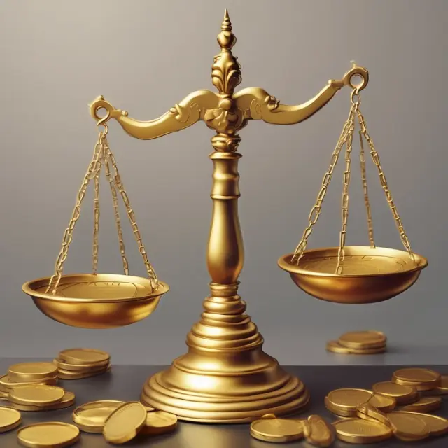 A golden set of scales is balanced by the hands of regulatory bodies and clearing houses, symbolizing their role in ensuring fair financial transactions