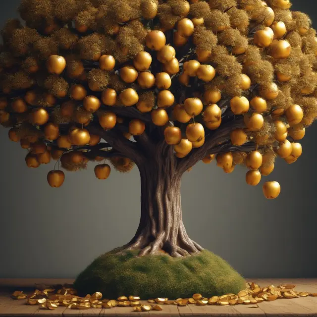 Golden apple tree symbolizing good faith money vs. call option contract representing securities deposits, highlighting their differences in purpose and risk.