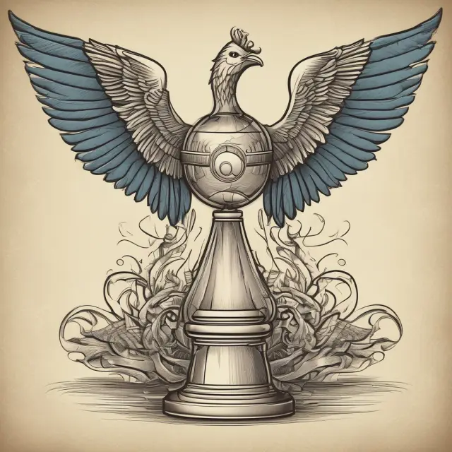 An image of a golden phoenix rising above two intertwined companies, signifying goodwill. An hourglass-shaped symbol illustrates other intangible assets like patents.