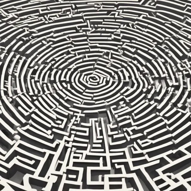 People holding signs, with a labyrinth behind them, symbolizing the impact of public anger and media scrutiny on tax policy changes