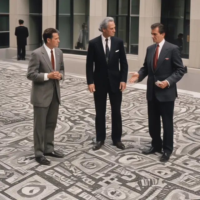 Real-life financiers, including Carl Icahn, Ivan Boesky, and Michael Milken, coming together to create the intricate mosaic of the Wall Street icon Gordon Gekko