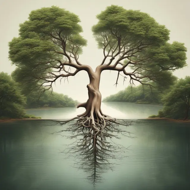 A dividend tree depicting constant growth rate branches rooted in the required return pool