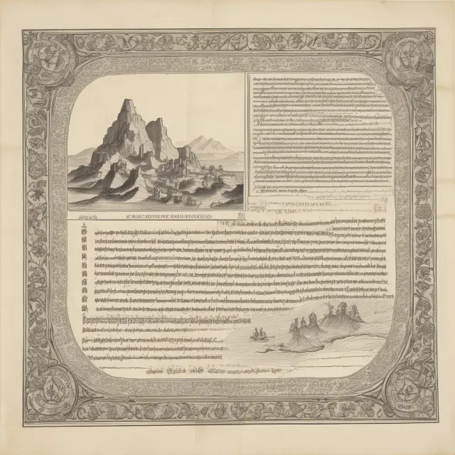 An ancient scroll unfurling to reveal intrinsic value of Microsoft stock through the Gordon Growth Model