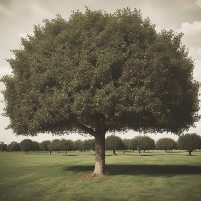 An orchard teeming with maturing