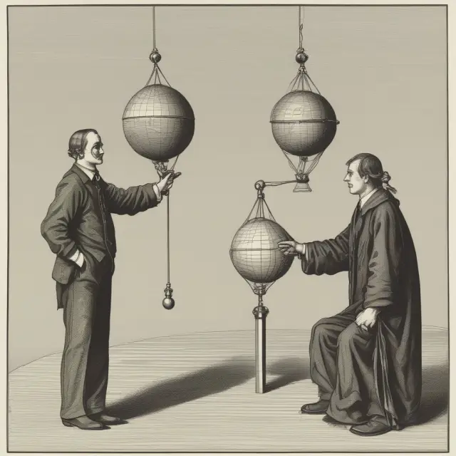 Two globes symbolizing ethical funds and oil/gas investments. Ethical Council weighs options to maintain balance.