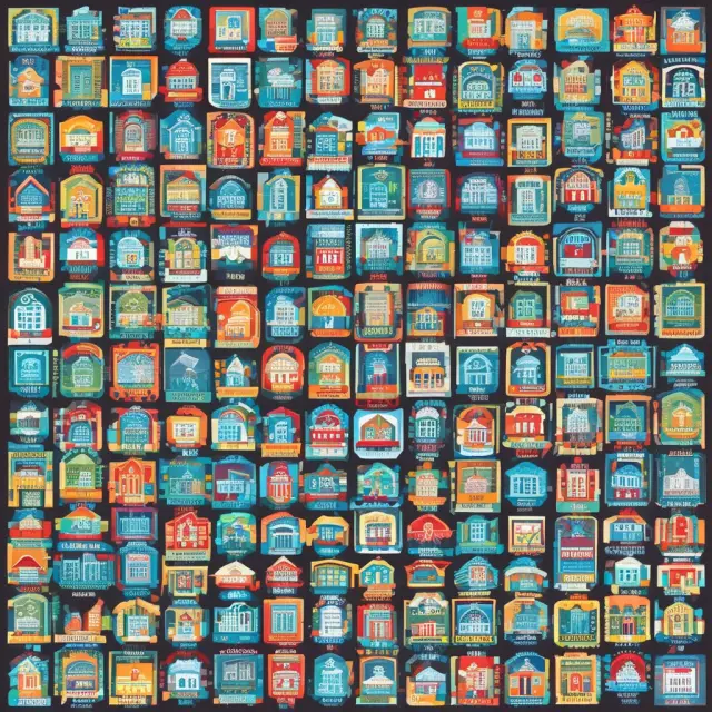 Vibrant mosaic illustrating the diverse nature of federal, state, and local government purchases, contributing to a nation