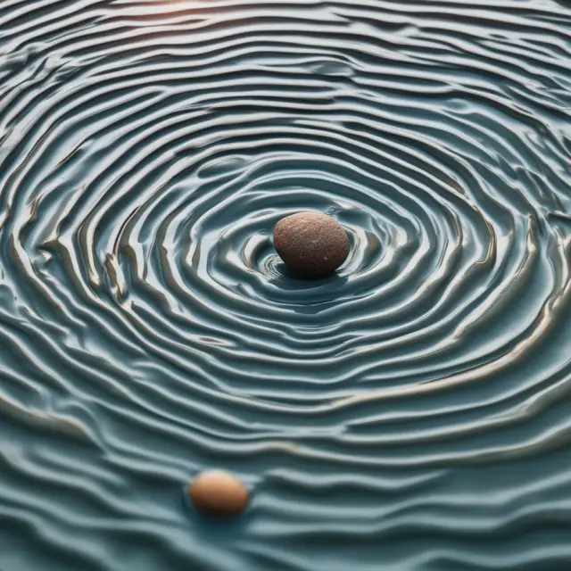 A stone creates rippling waves in a pond, symbolizing government spending and its subsequent economic impact