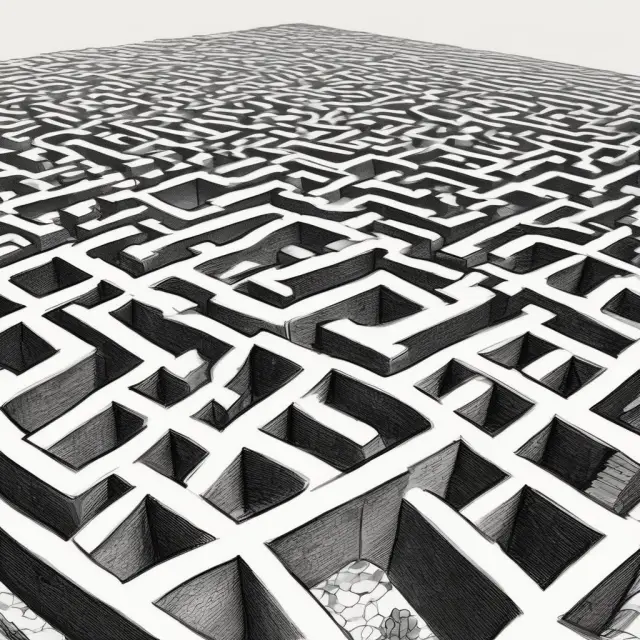 An institutional investor wearing a top hat and cane explores a labyrinth, seeking the right path through Treasury security auction rooms to secure their investment