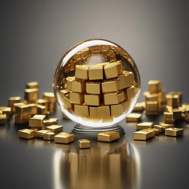 Crystal ball showing gold bars and essential market indicators for analyzing government securities: yield curve, interest rates, duration, credit rating, liquidity, ROI, and roll down yield