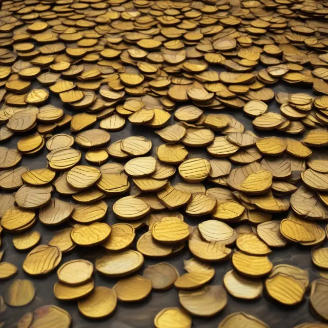 Scales tipped with golden coins symbolizing the Genuine Progress Indicator, illustrating sustainable growth and environmental balance