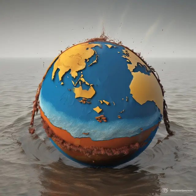 A globe with an ebbing and flowing tide surrounding a crude oil barrel, illustrating the impact of geopolitical events on Gross Processing Margin