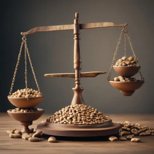 A scale balancing raw commodities and finished products, representing the concept of Gross Processing Margin.