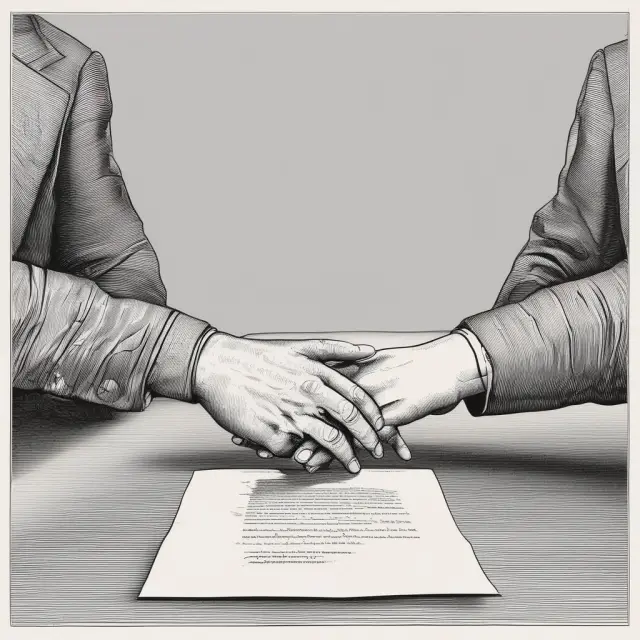 Image shows two hands shaking on either side of a table: one hand extending a grace period offering, and the other requesting a deferment.