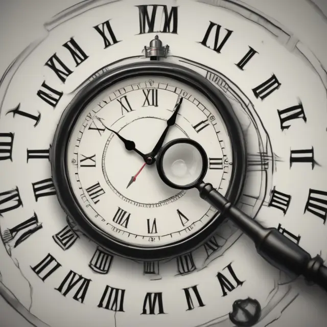 A clock with a magnifying glass scrutinizing a mortgage payment date, emphasizing the significance of comprehending grace periods in loan repayments.