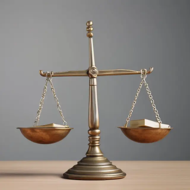 Balanced scales represent a holistic approach, with applicant achievements tipping the scale against GMAT scores to ensure fair evaluations