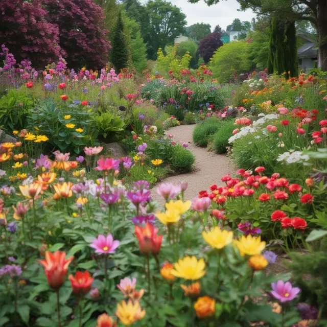 A lush garden filled with vibrant flowers representing the different types and forms of federal grants, each unique in its characteristics