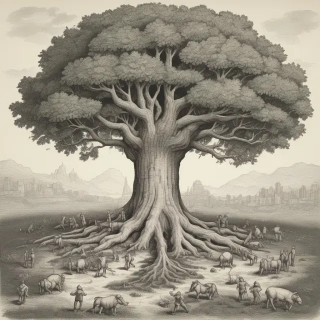 Tree symbolizing federal grants, growing with partnerships, knowledge, and progress