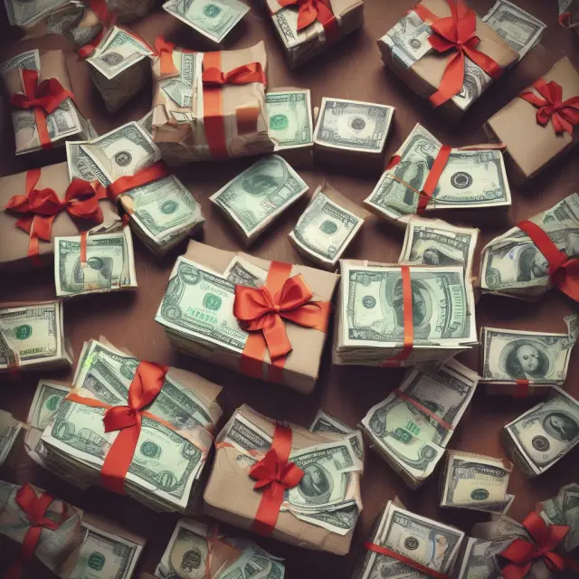 Two people opening gift boxes containing stock option grants versus a person paying back a loan with interest