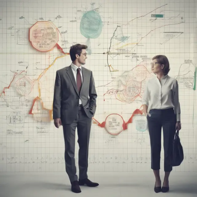 An image of taxes and stock options represented by interconnected gears moving along a financial timeline, emphasizing their intricate relationship.