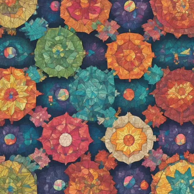 Vivid kaleidoscope image with puzzle pieces symbolizing diversified investments across global asset classes and sectors