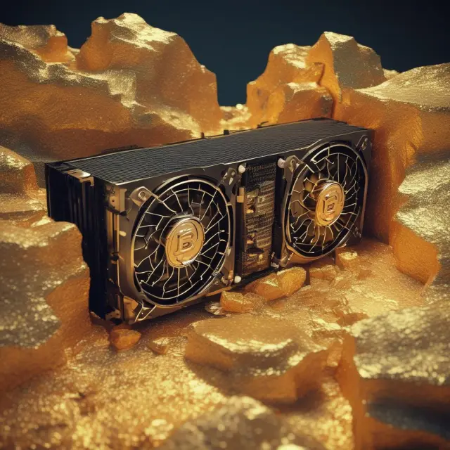 GPU acting as a miner in the Bitcoin network, extracting digital coins