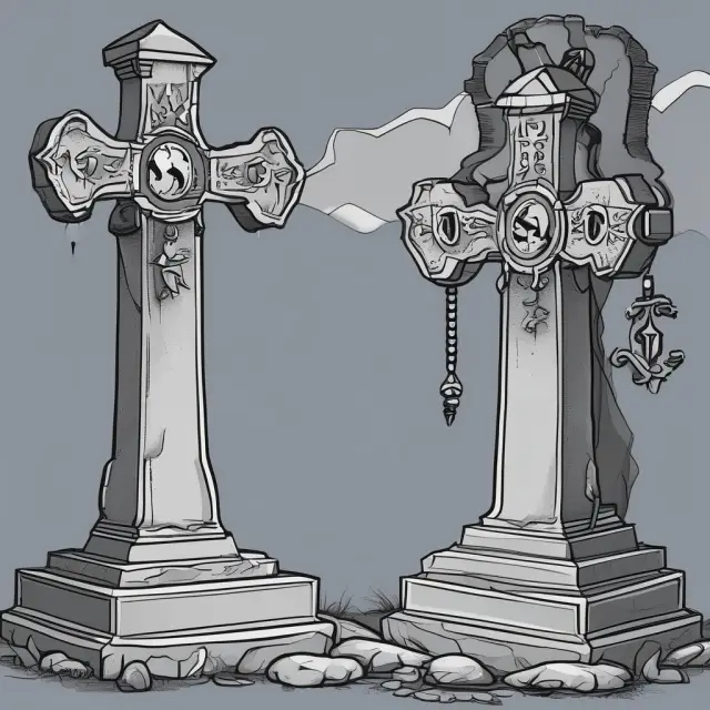 Two opposing candlestick formations, Gravestone Doji (bearish) and Dragonfly Doji (bullish), compared on a battlefield
