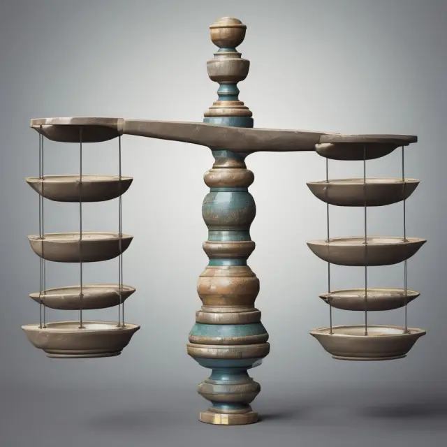 A set of interconnected scales represents the balanced approach to Governance, Risk Management, and Compliance.