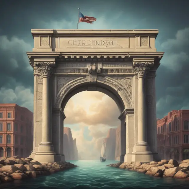Fiscal policy keystone arch supported by monetary policy during economic downturn