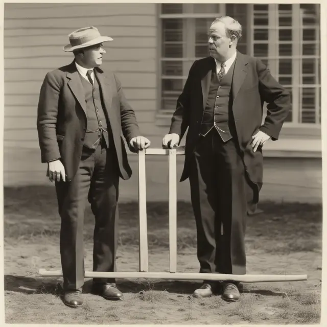 Hoover (left) and Roosevelt (right) on a seesaw, symbolizing their contrasting approaches to dealing with the Great Depression