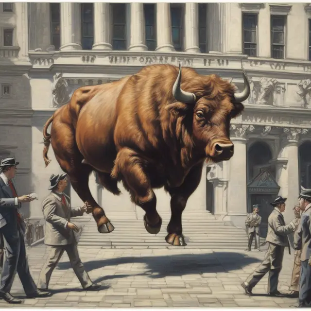 Institutions as buyers or sellers in a stock market scene, personifying the greater fool theory