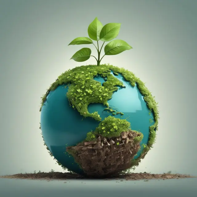 Image of green shoots sprouting from a globe, symbolizing the growth and impact of green bonds on addressing climate change