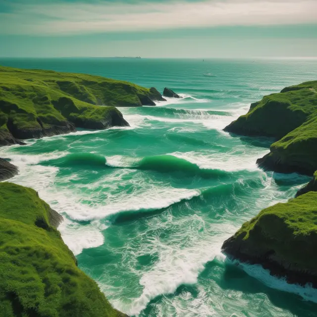 An institutional investor in a rowboat, navigating through a vast sea of green bonds representing various investment vehicles