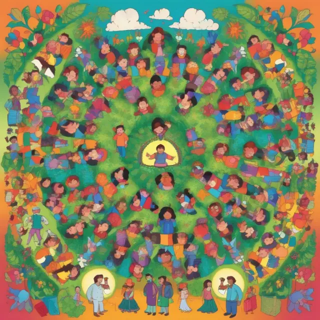 A diverse group of individuals from different backgrounds woven together by the pathways leading to U.S. permanent residency: family, employment, and special programs like the green card lottery.