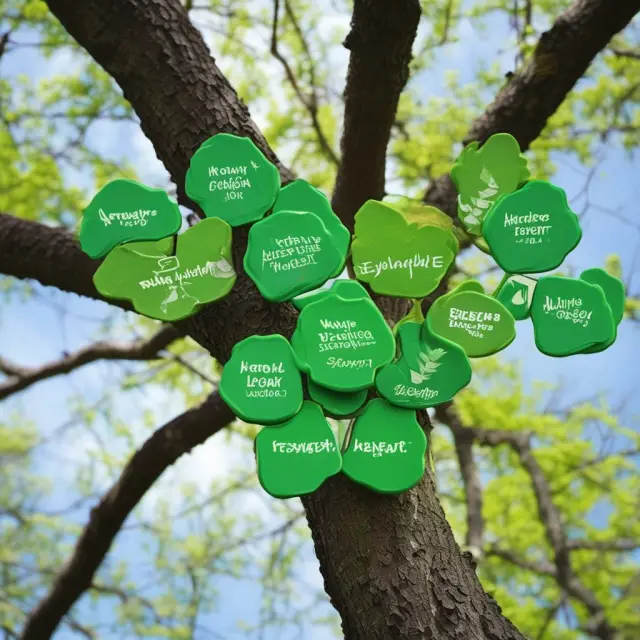 A vibrant tree symbolizing the segmented green chip market: solar power, recycling, water, pollution control, transportation, organic agriculture.
