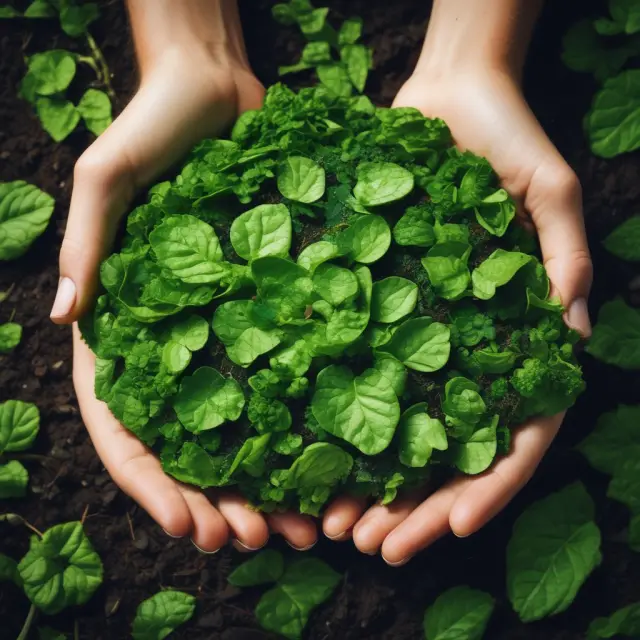 An image of sustainable farming practices thriving on a fertile earth, with green chips symbolizing eco-friendly companies