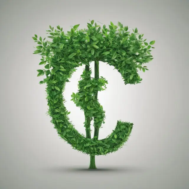 A green tree with branches forming a dollar sign, representing the investment in green chip stocks for socially responsible growth.