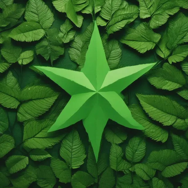 An eco-star company surrounded by green leaves and consumers, illustrating enhanced brand value, attracting eco-conscious consumers, and regulatory compliance in green marketing.