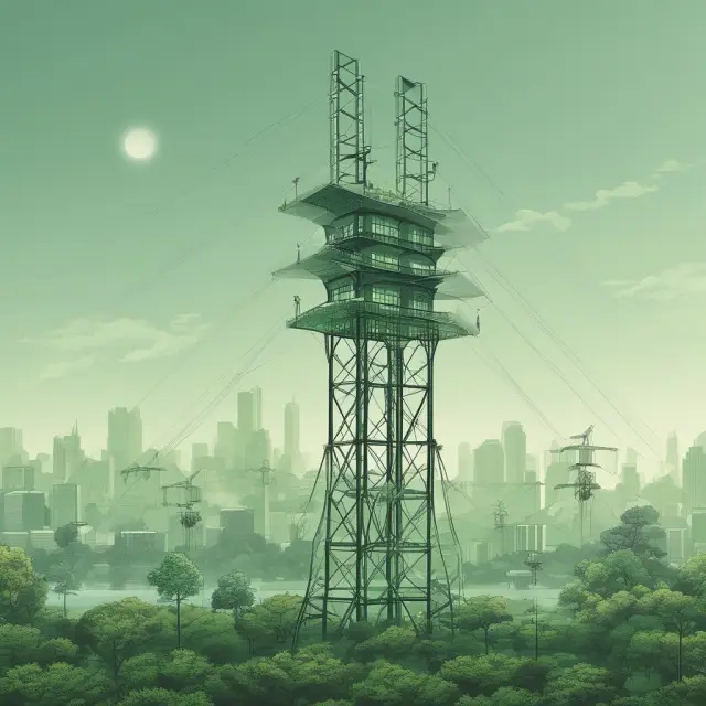Institutional investors acting as guiding green light towers, encouraging companies on their eco-marketing paths