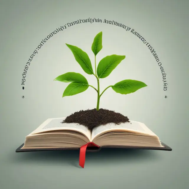 A seedling growing from an open book, signifying the knowledge and growth gained through green tech certifications and standards