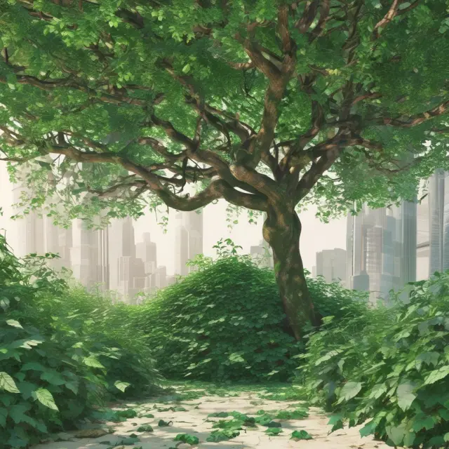 Imagery of a green jungle filled with deceptive vines camouflaging genuine ESG funds, green bonds, and sustainability reports, emphasizing the importance of transparency in financial investments