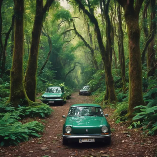 A rainforest scene where Volkswagen 