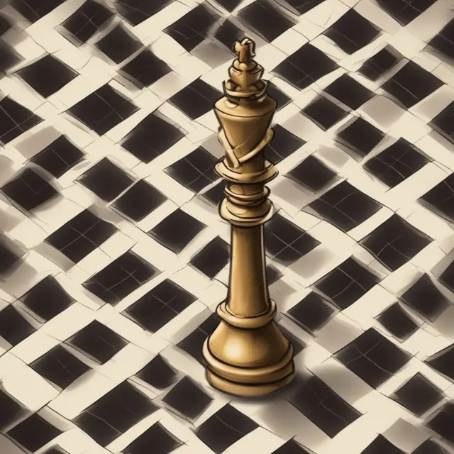 Automated grid trading on a chessboard, symbolizing various orders and potential profits from market volatility.