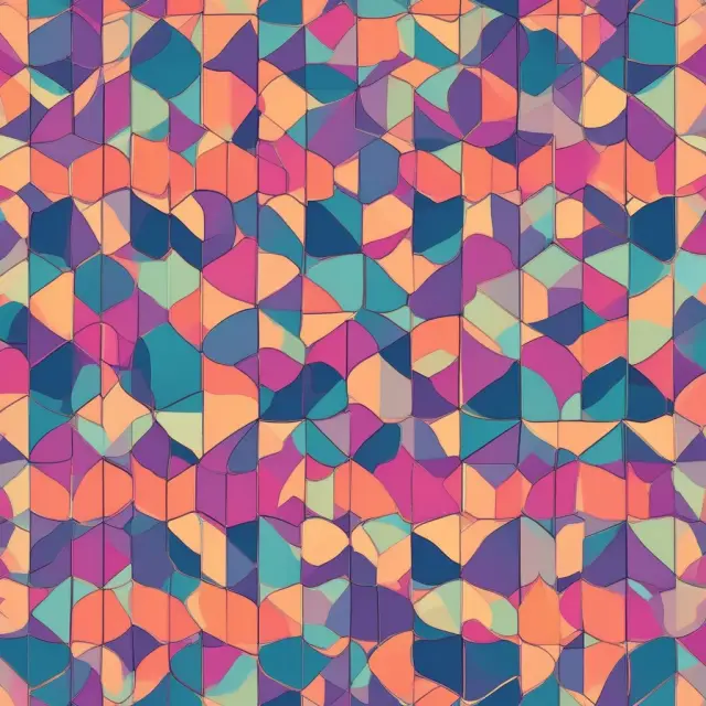 A kaleidoscope-like image showcasing the grid trading strategy with cascading buy and sell orders at various intervals around a base price