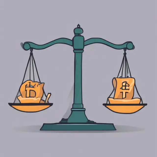 A set of scales with each side representing either a mutual fund or an ETF, contrasting their respective Gross Expense Ratios.