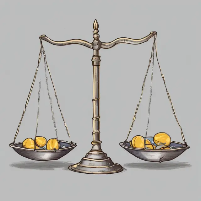 Two scales with a gold coin representing Gross Expense Ratio and a silver coin symbolizing Net Expense Ratio, emphasizing the significance of evaluating both in mutual fund selection.