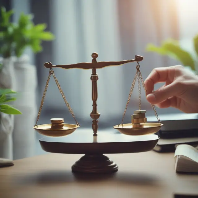 An investor carefully balances a set of scales, representing the property