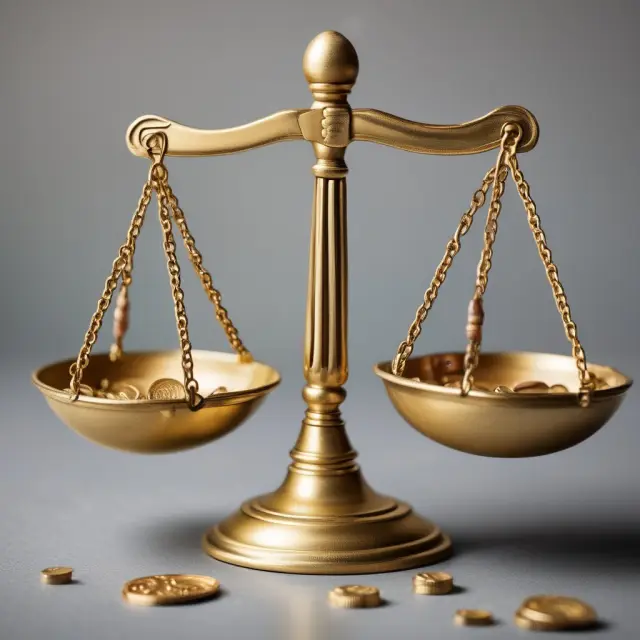 Golden scales comparing gross rental income versus net operating income to highlight accurate property evaluation using both GIM and NIM