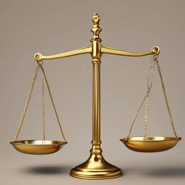 A golden set of scales balancing between two sides, symbolizing the Gross-Income Test. One side represents income limits, and the other represents dependent income.